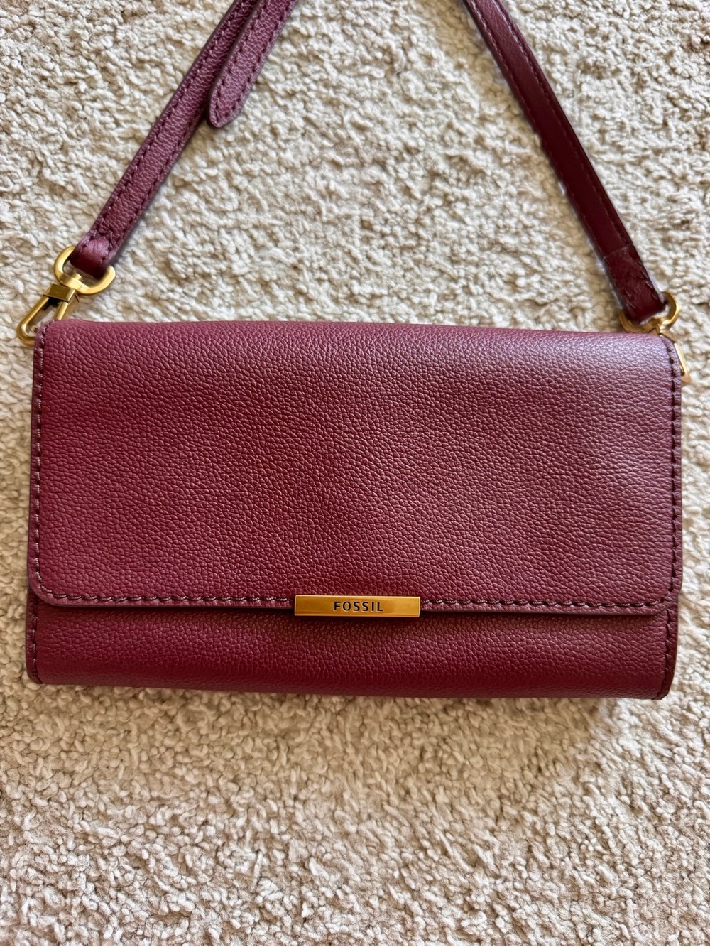 Fossil Jori Leather Crossbody Wallet Bag
